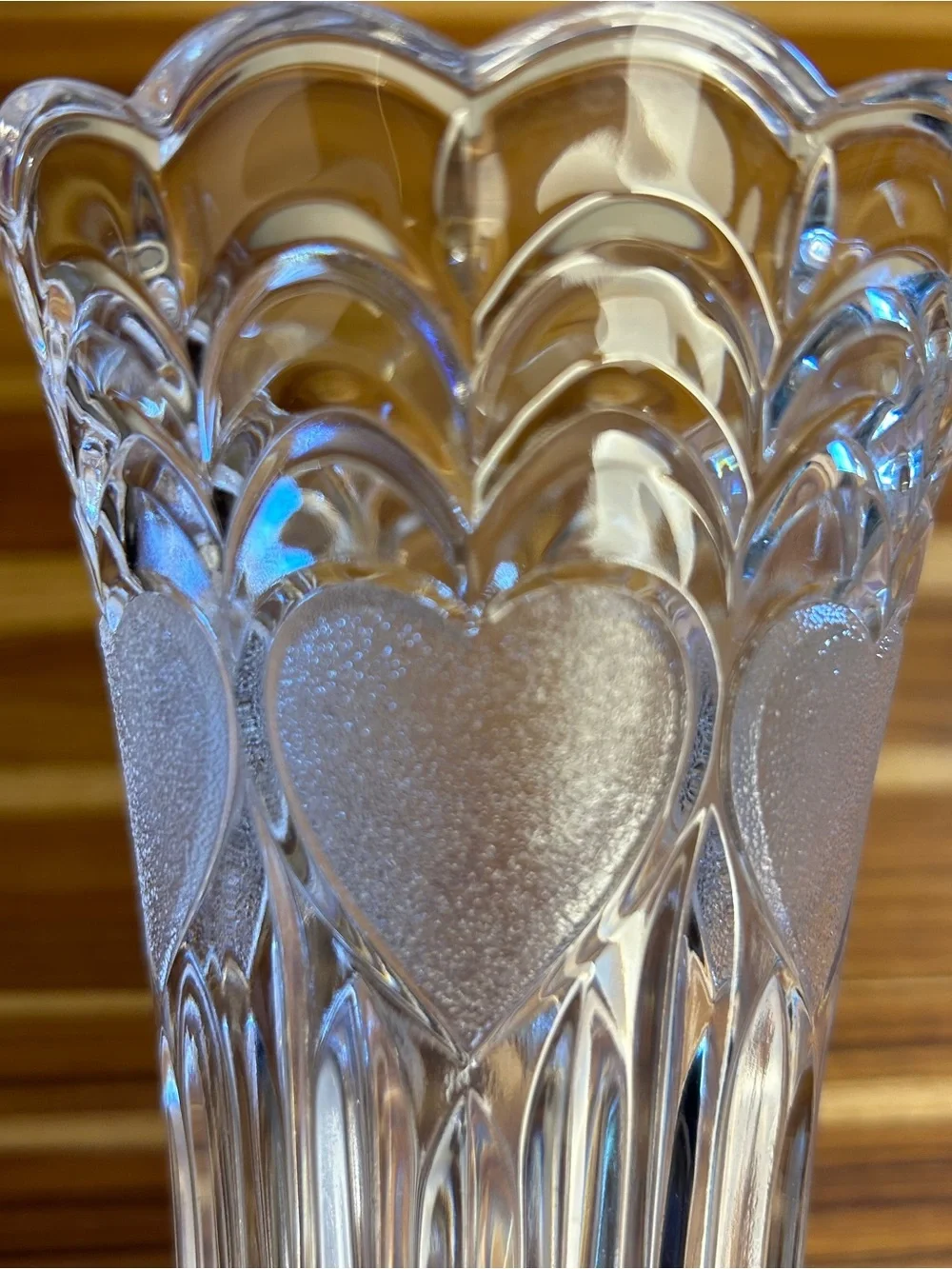 Vintage FTD Lead Crystal Heart Vase - Picture 3 of 11